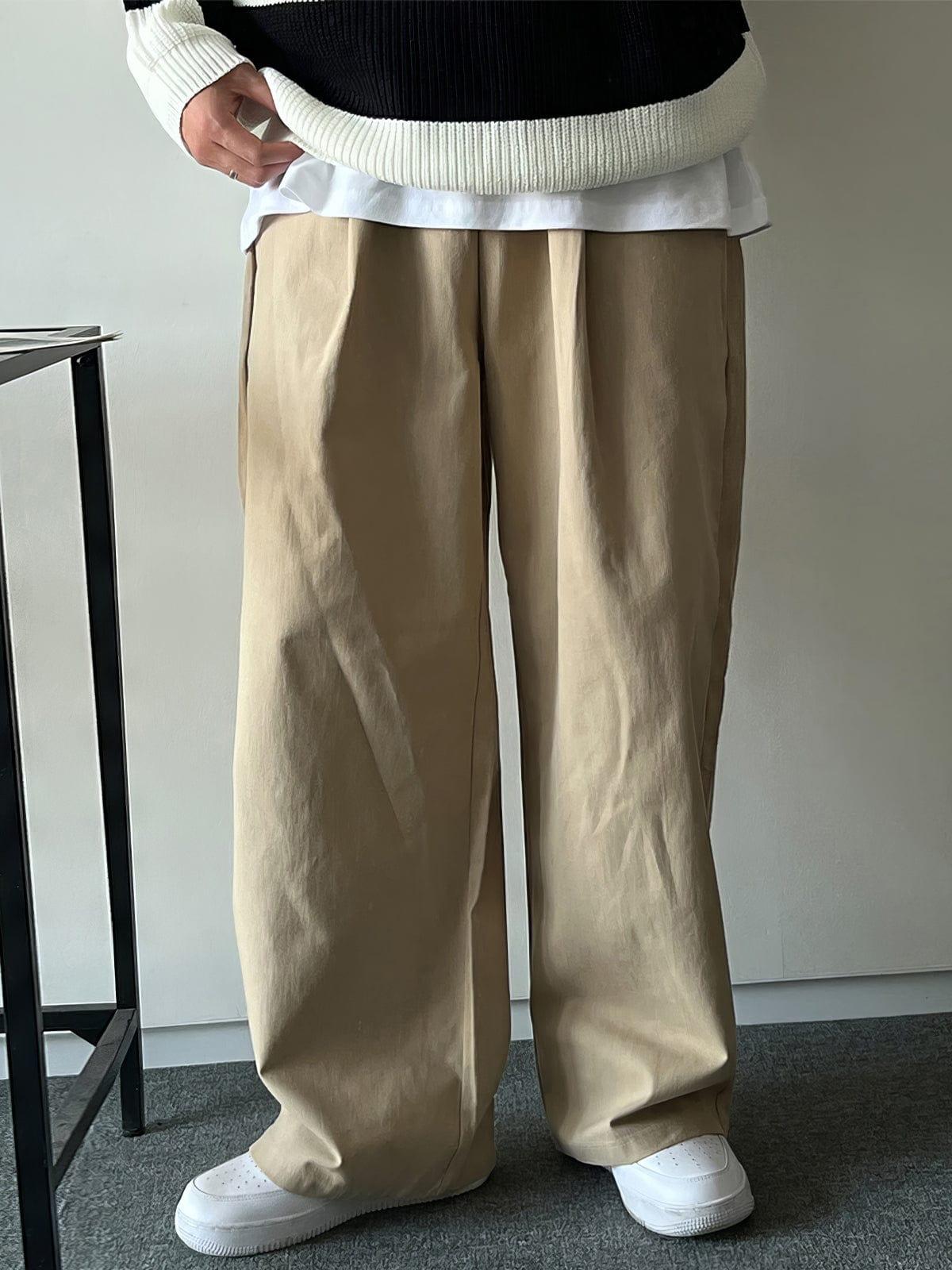 RT No. 12556 PLEATED FOLDED STRAIGHT PANTS Product Image