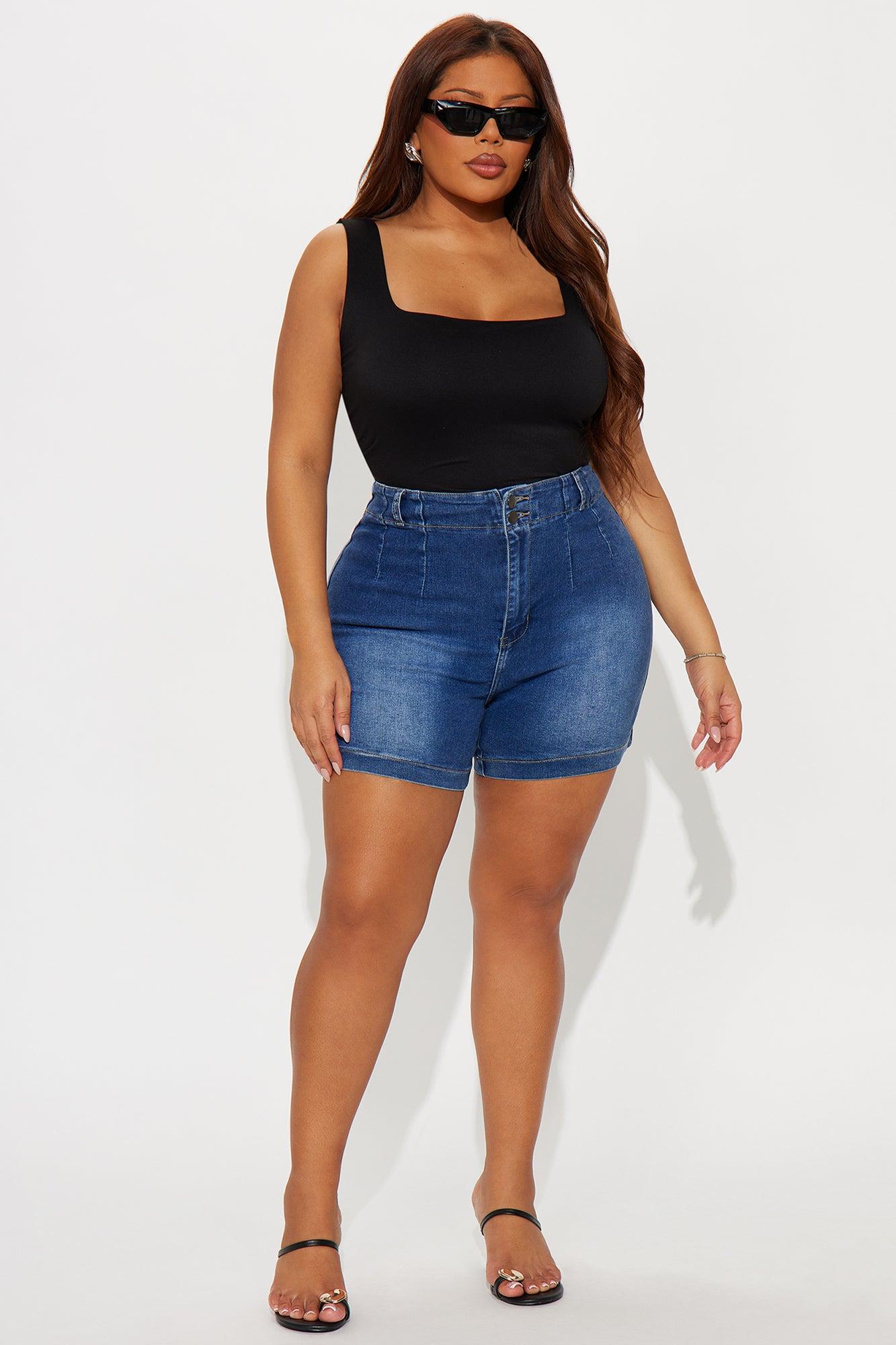 City Breeze High Rise Denim Shorts - Medium Wash Female Product Image