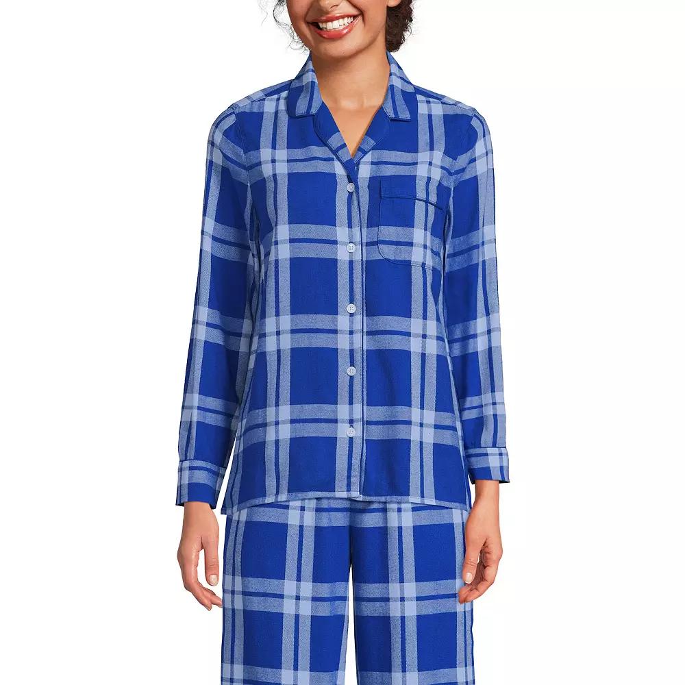 Women's Lands' End Long Sleeve Flannel Pajama Top,  Product Image