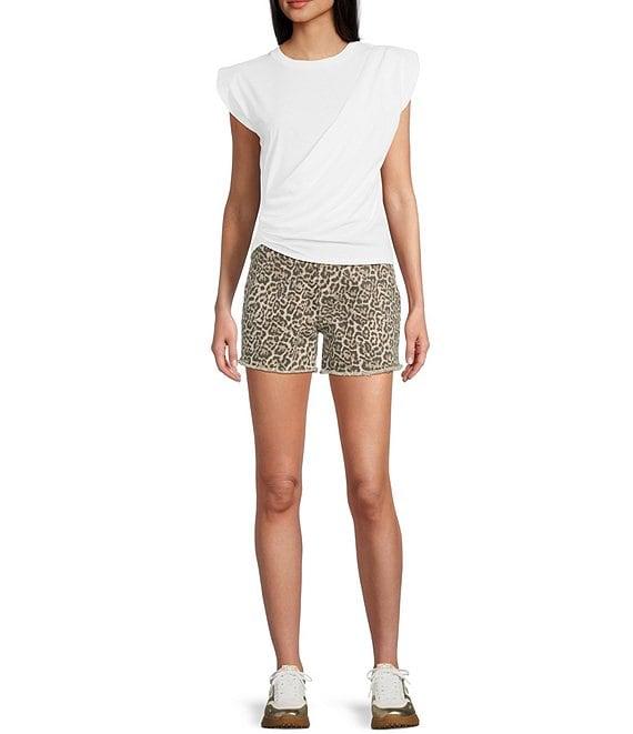 Vigoss High Rise Cheetah Print Cutoff Shorts Product Image