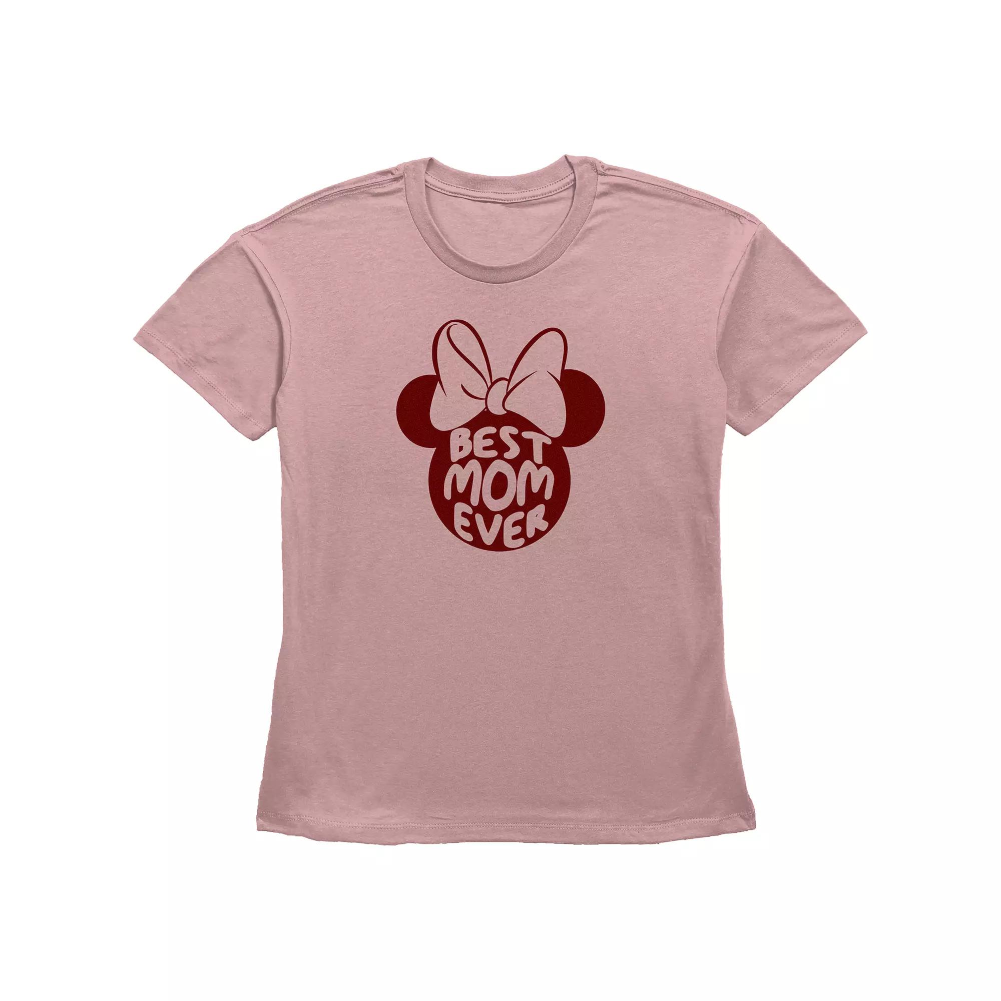 Disney's Minnie Mouse Juniors' Best Mom Ever Bow Silhouette Graphic Tee, Women's,  Product Image