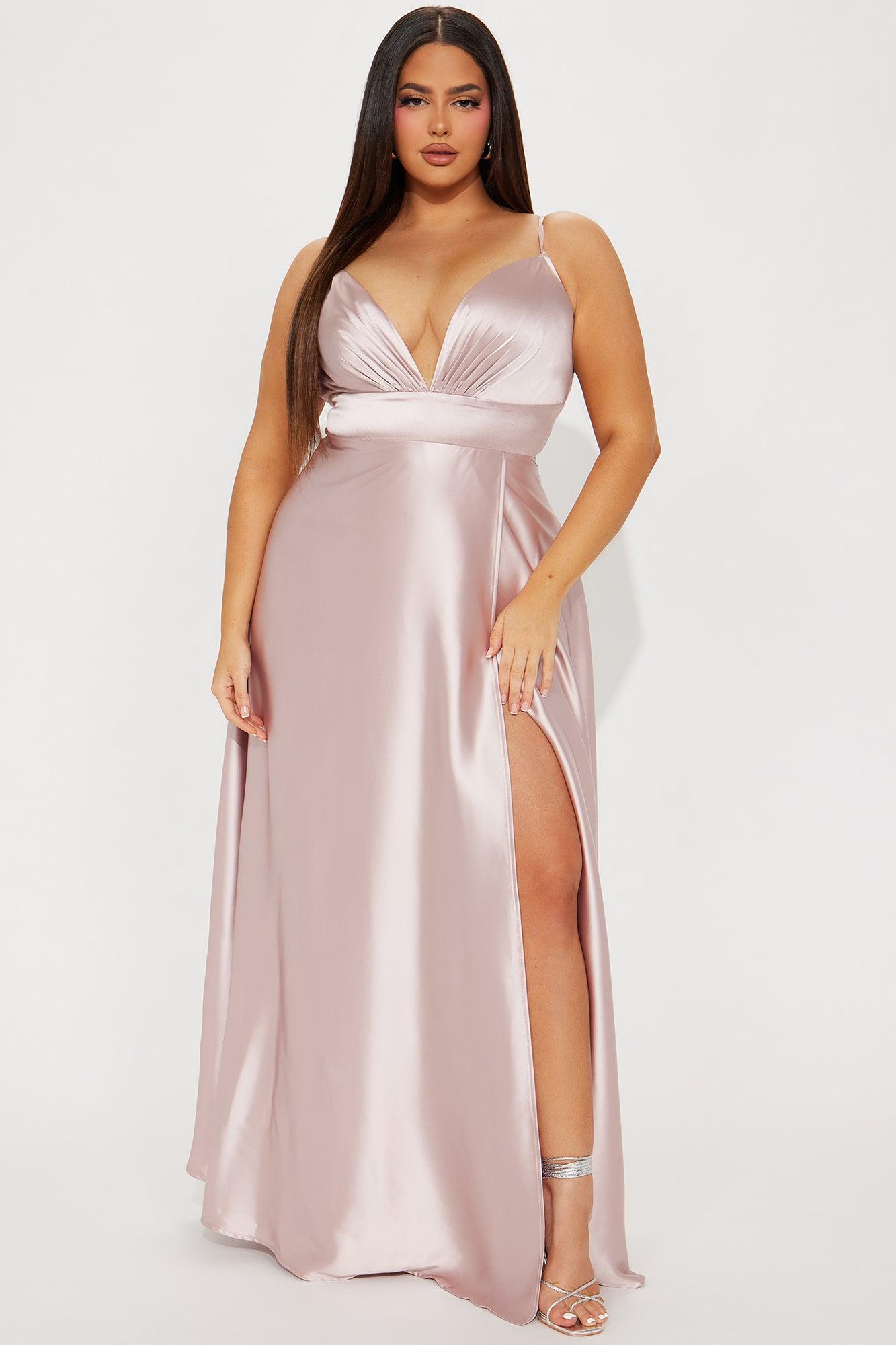 Ashlynn Satin Gown - Blush Product Image
