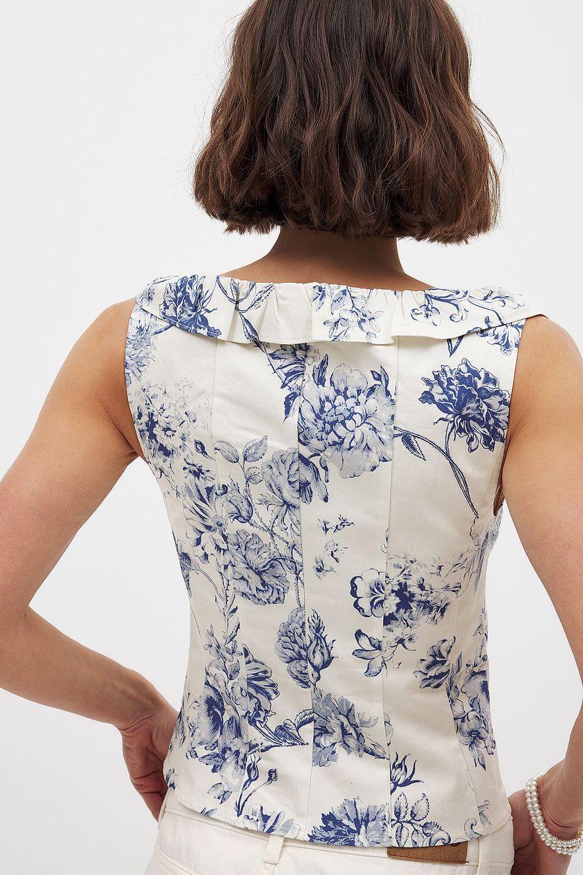 Square Neck Ruffle Corset Top Product Image