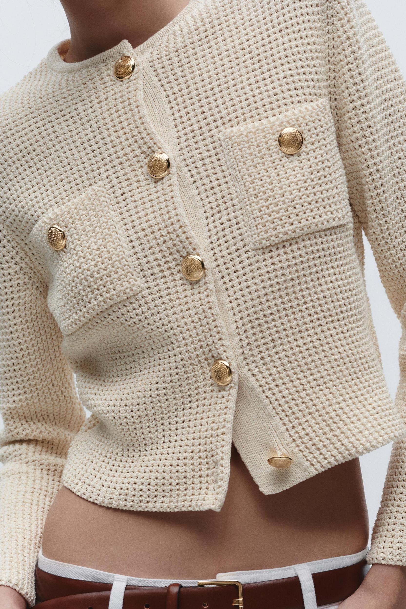 GOLDEN BUTTON KNIT CARDIGAN Product Image