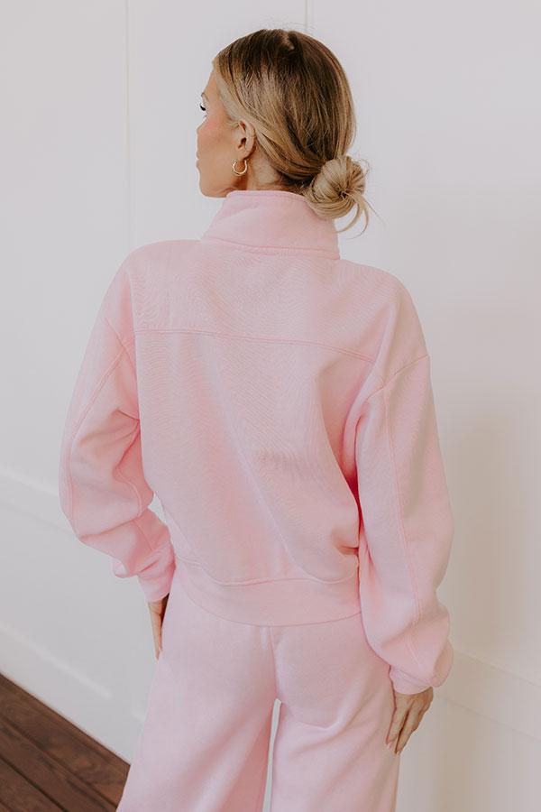Cozy Lifestyle Vintage Wash Pullover in Pink Product Image