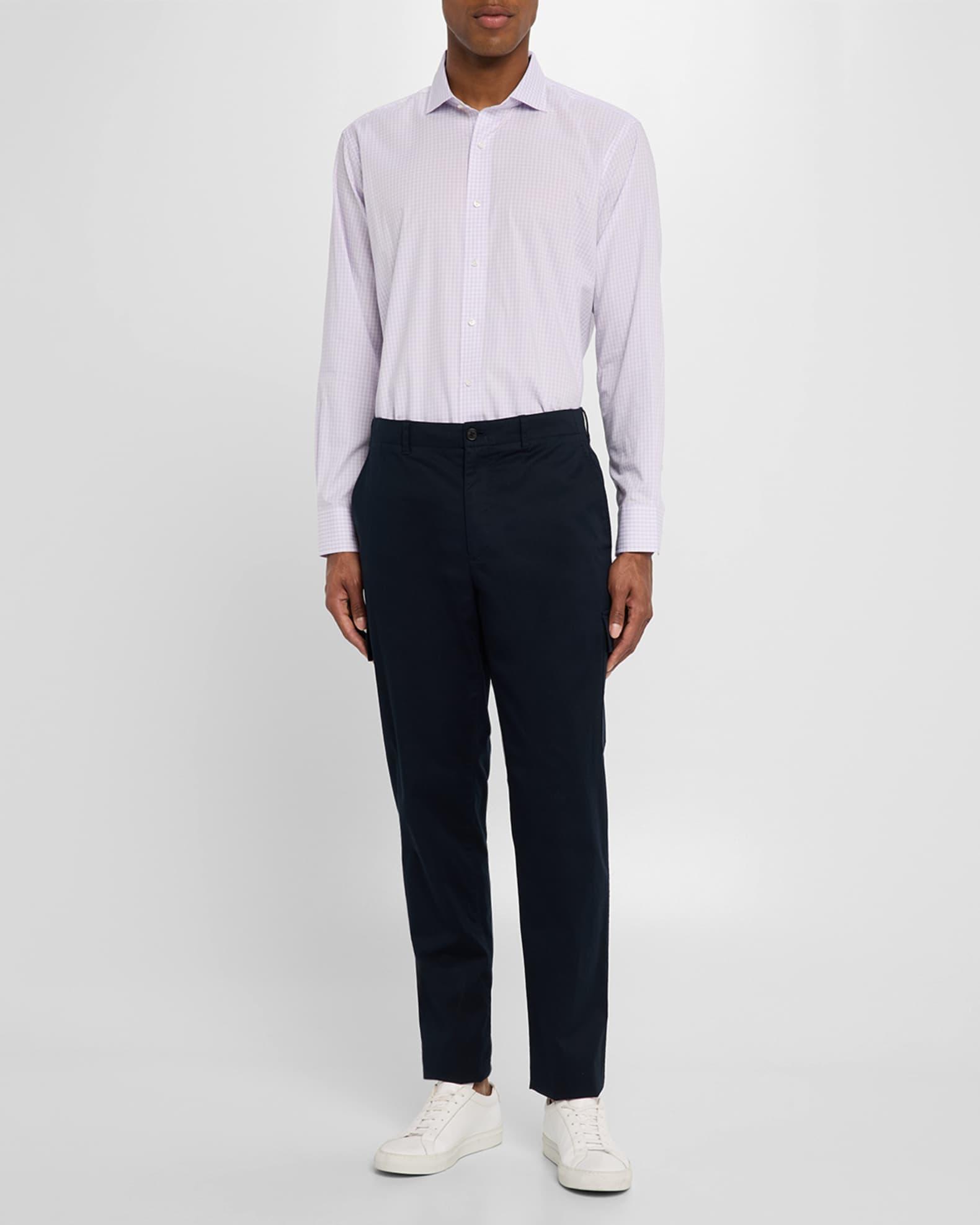 Men's Capri Cotton Mini-Plaid Sport Shirt Product Image