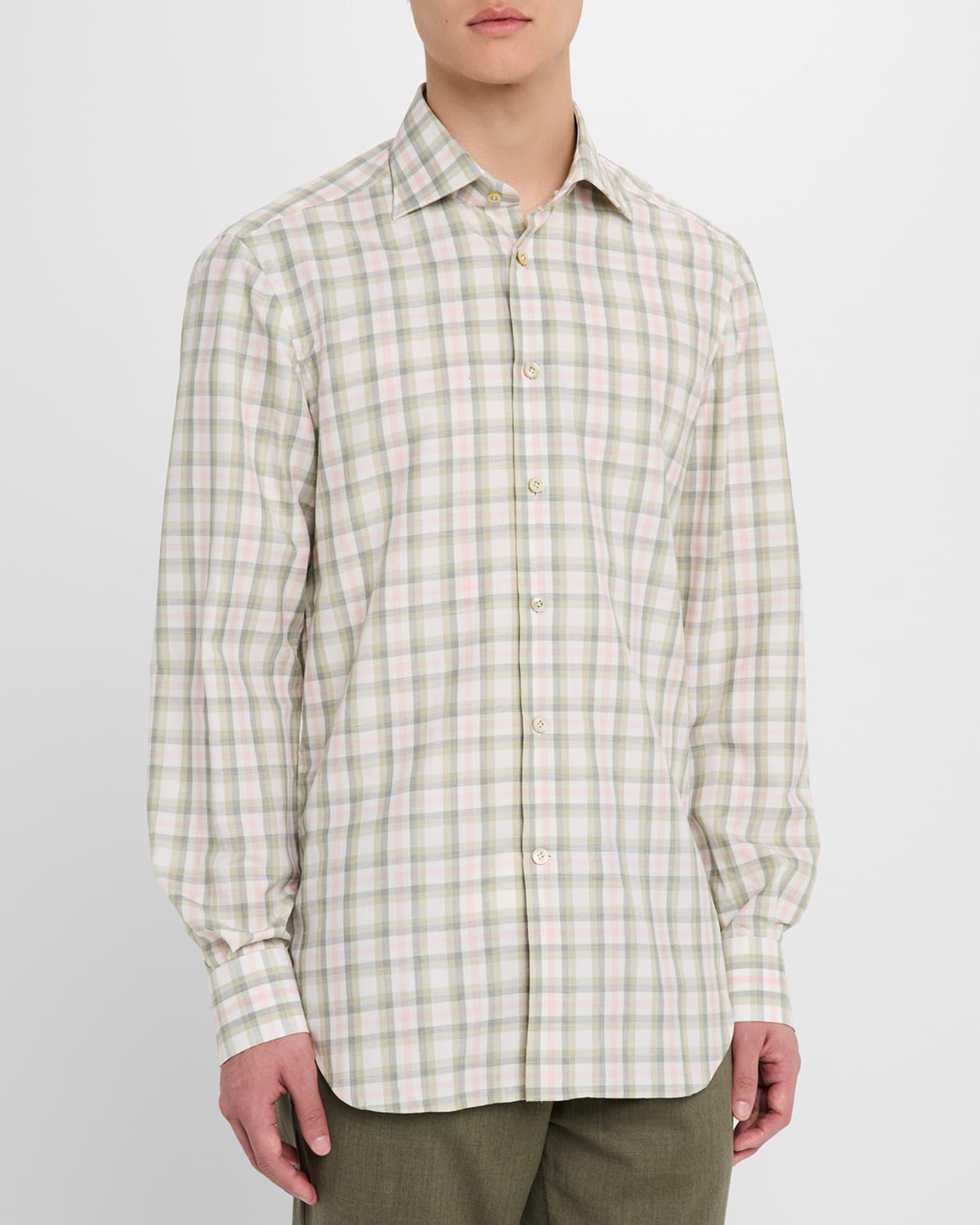 Men's Cotton Check Sport Shirt Product Image