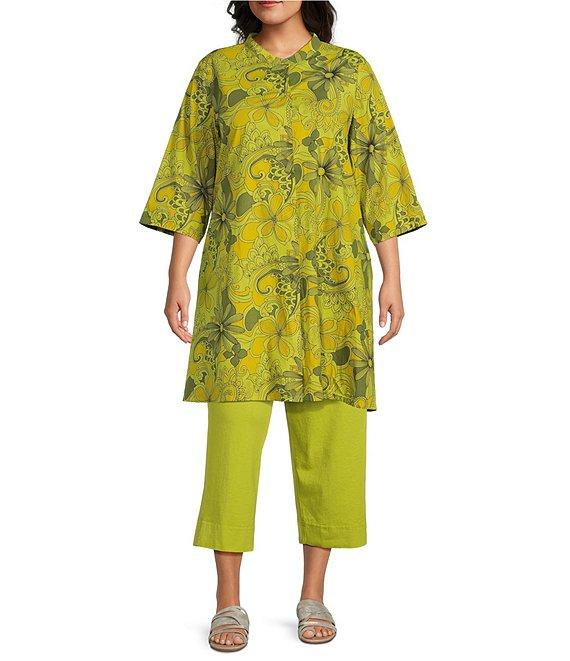 Bryn Walker Plus Size Cotton Jersey Pull-On Crop Pant Product Image