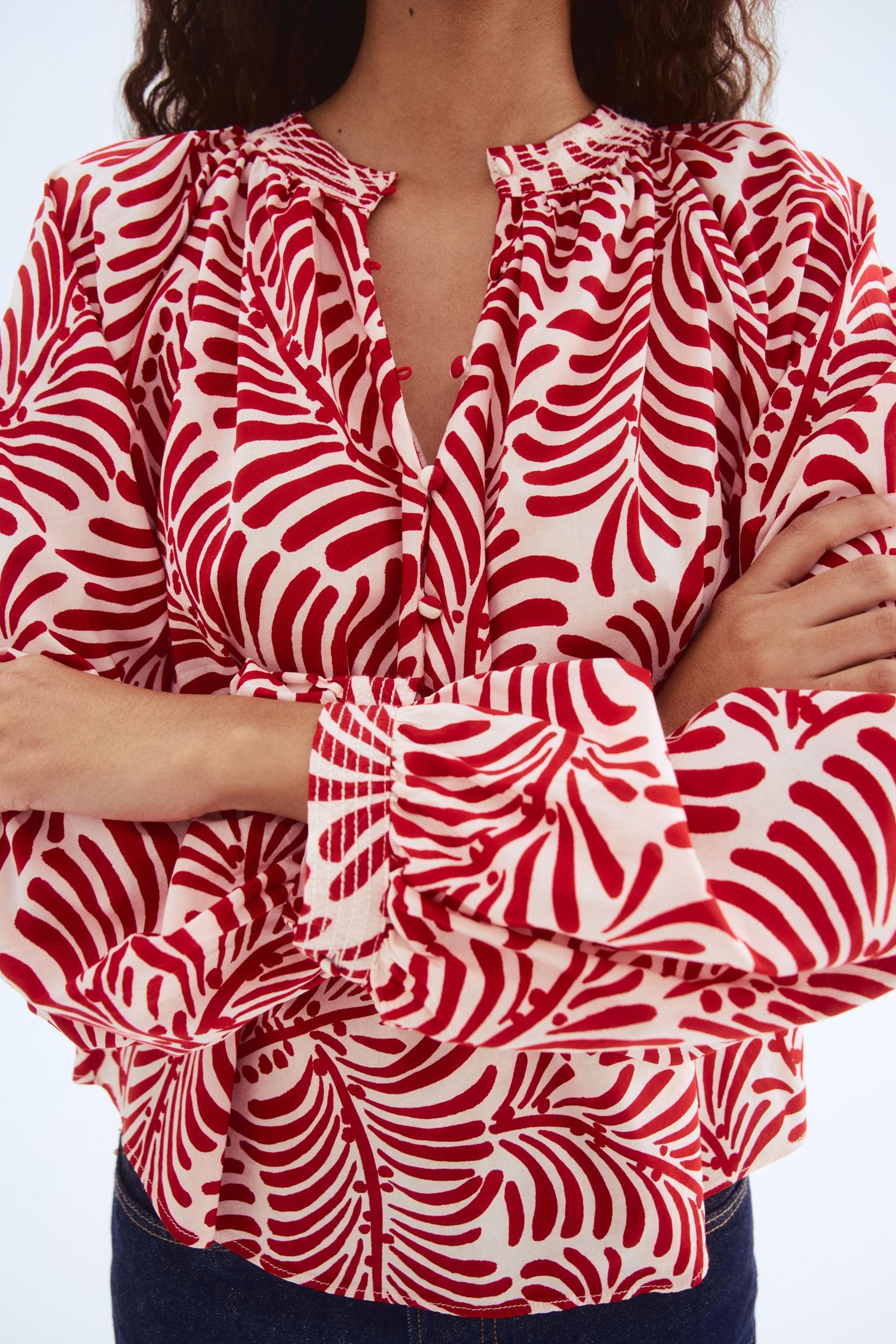 Band-Collar Blouse Product Image