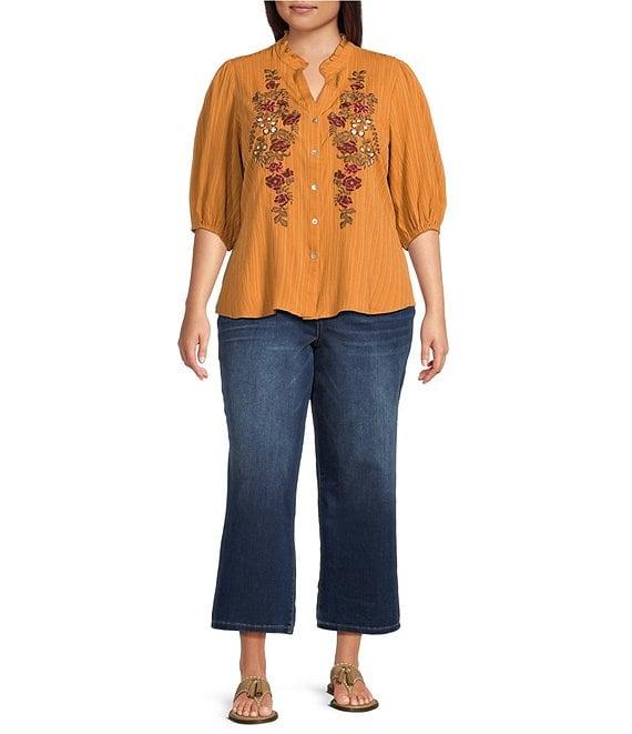 KUT from the Kloth Plus Size Charlotte High Rise Fab At Fit Technique Culotte Crop Jeans Product Image