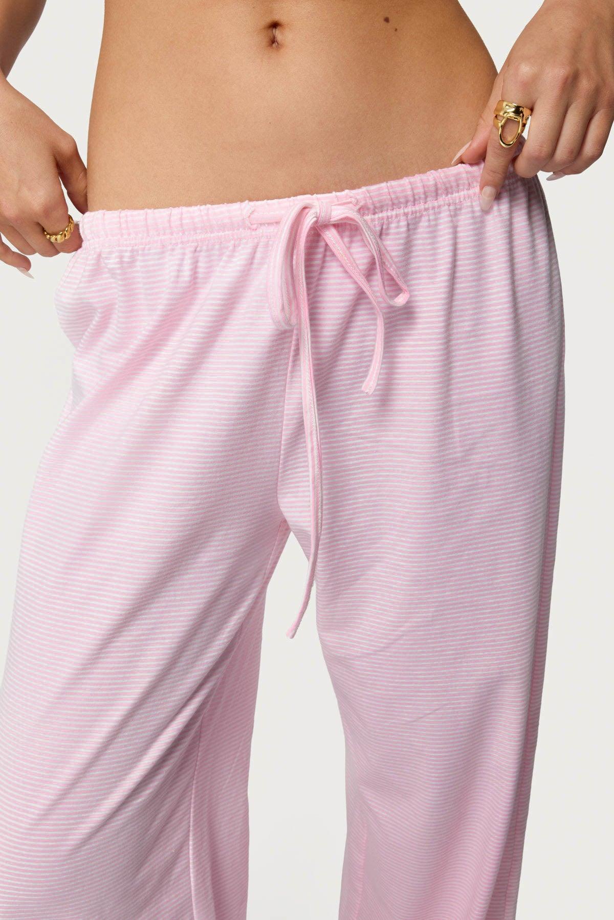 Petite Olivia Striped Loose Fit Pants Product Image