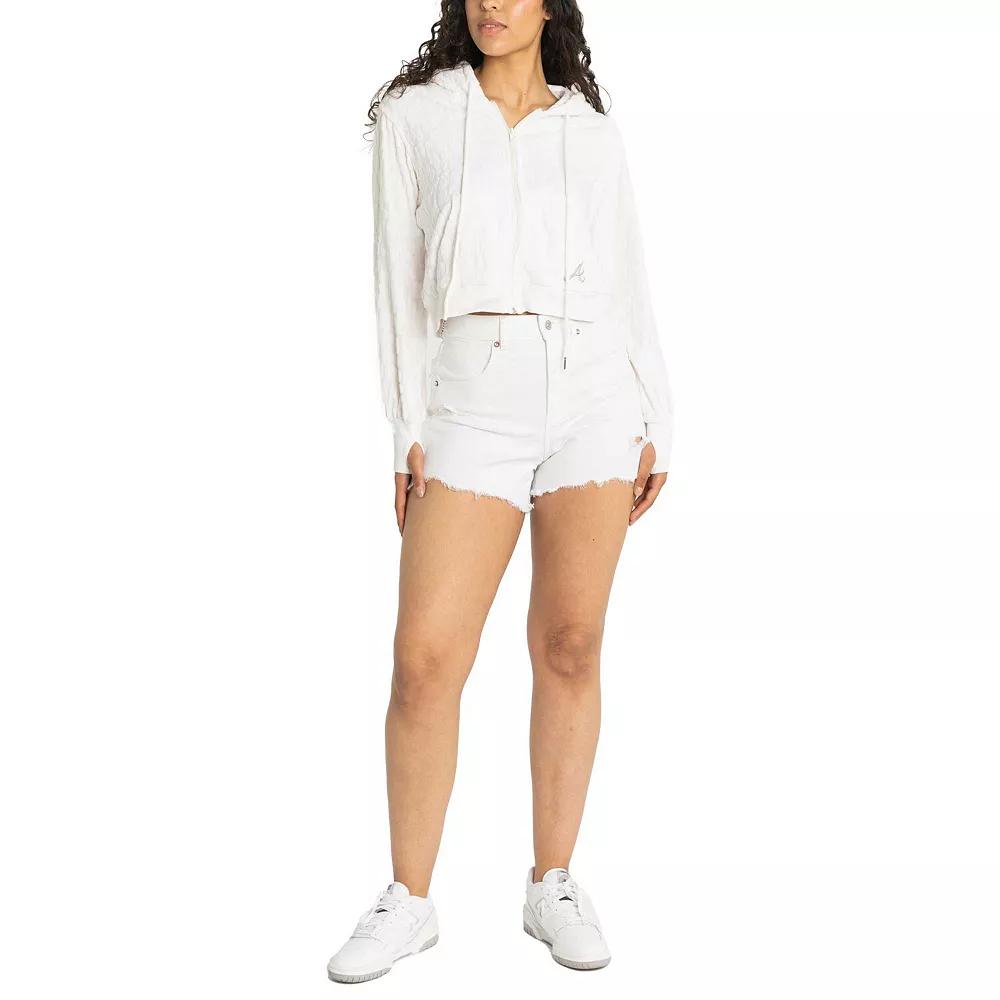 Women's Lusso White Atlanta Braves Tabitha Cheetah Terry Full-Zip Sweatshirt,  Product Image