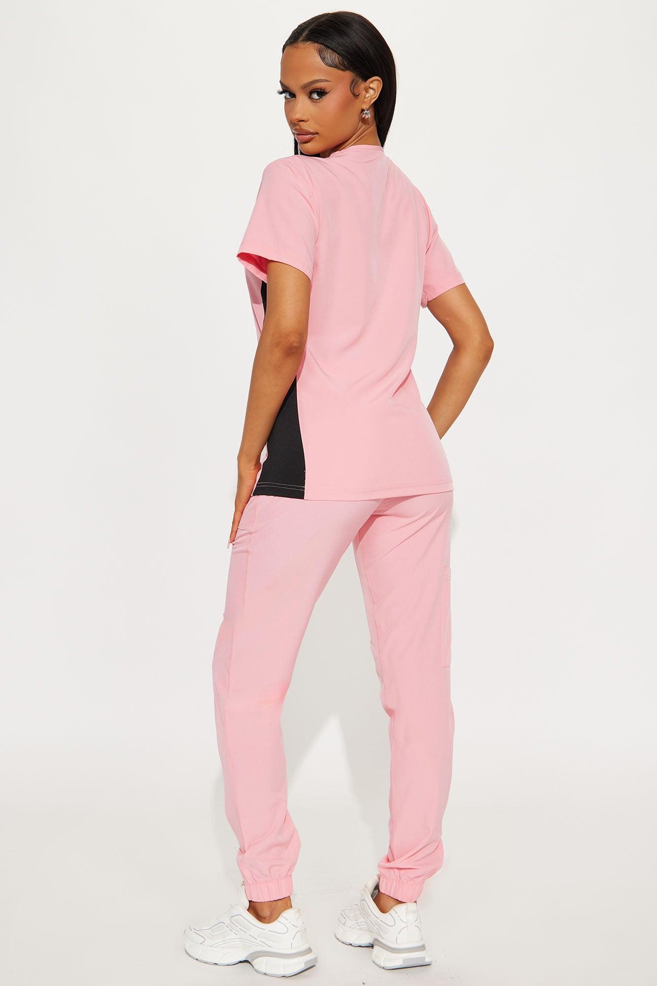 Get Better 4 Way Stretch Scrub Uniform Jogger Set - Peach Product Image