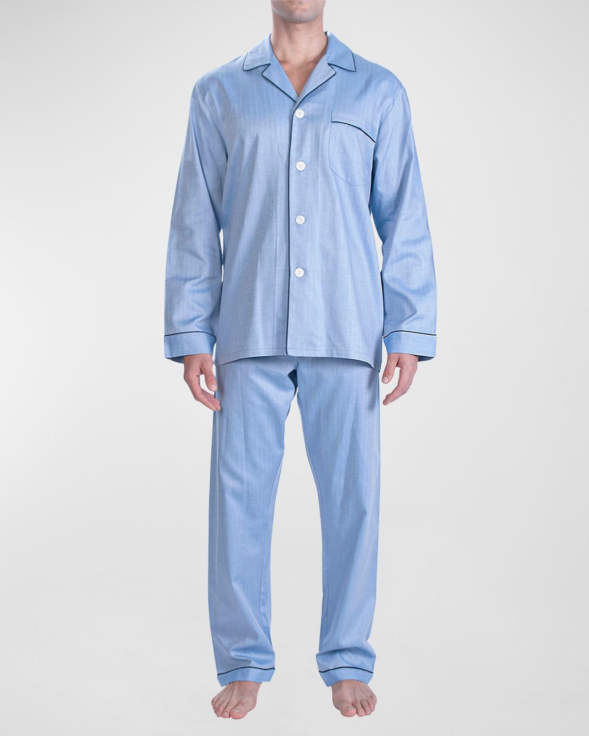 Mens Piped Pajama Set Product Image