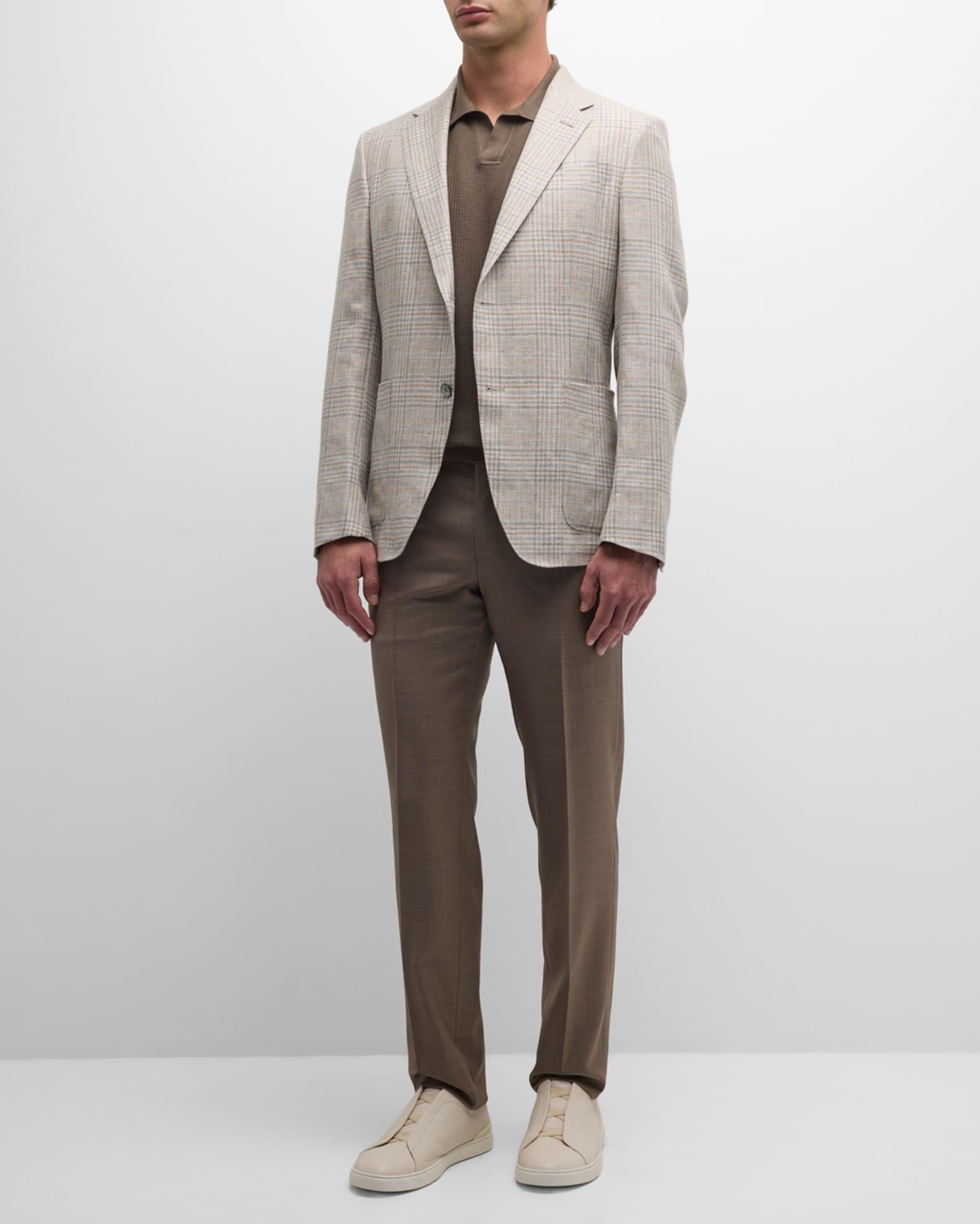 Men's Plaid Linen-Wool Sport Coat Product Image