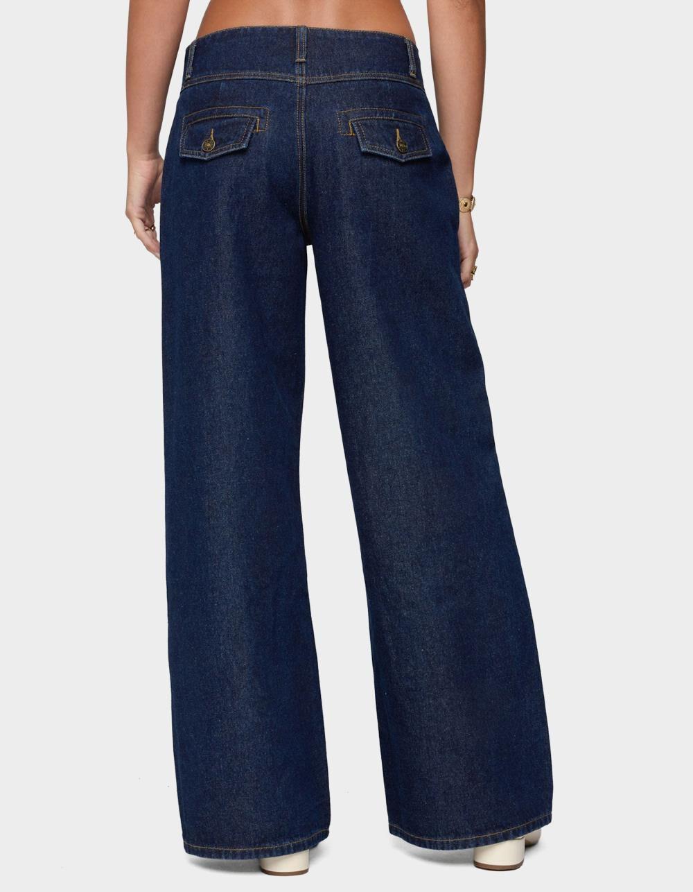 EDIKTED Meredith Low Rise Jeans - BLUE Product Image