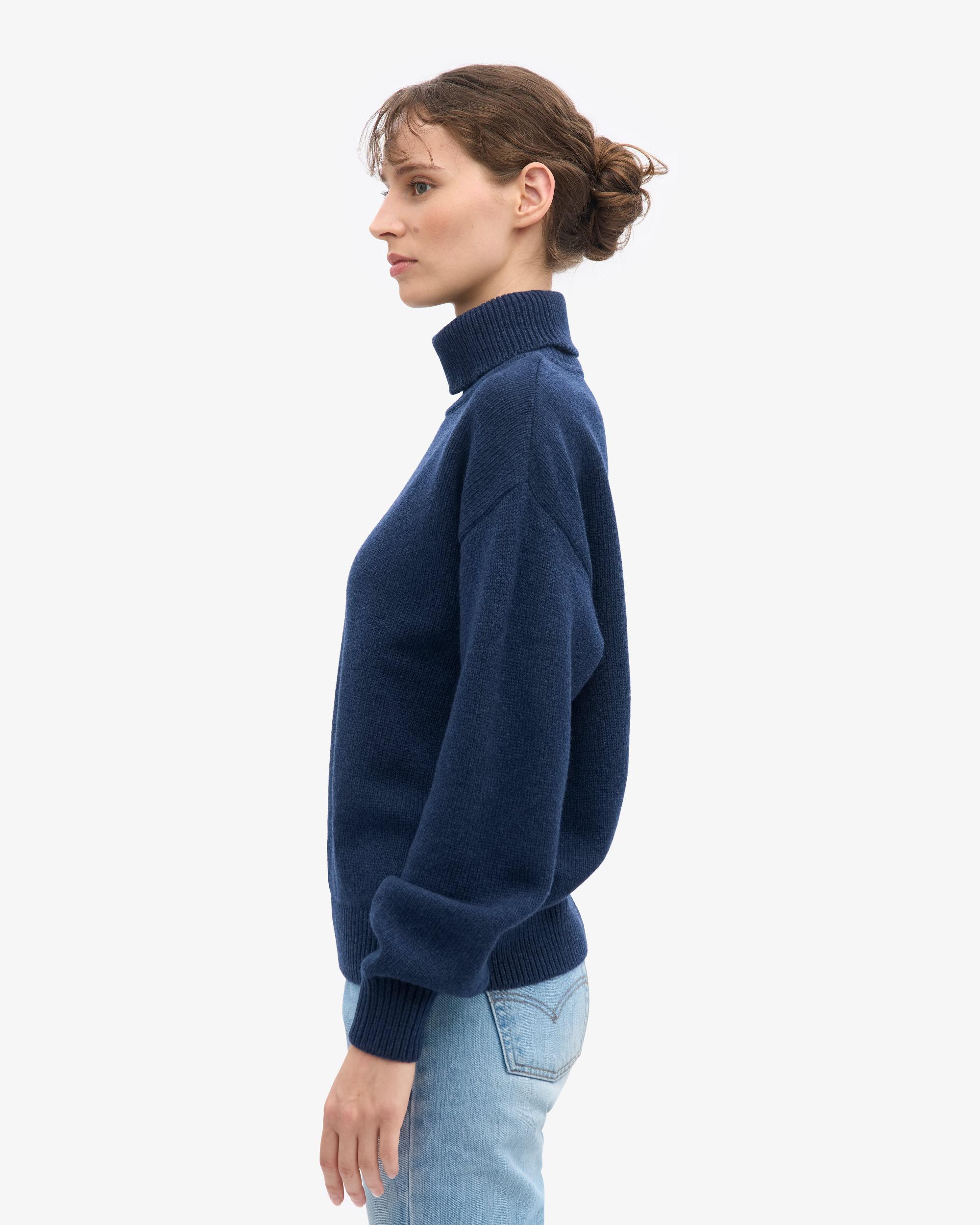 Merino Wool Turtleneck - Emerald Green Product Image