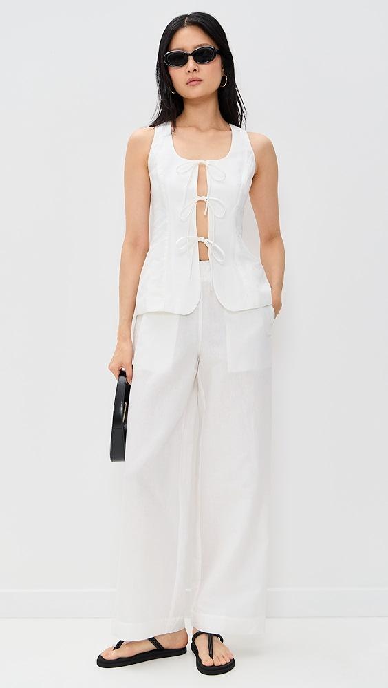 ALIGNE Lupin Linen Tie Waistcoat | Shopbop Product Image