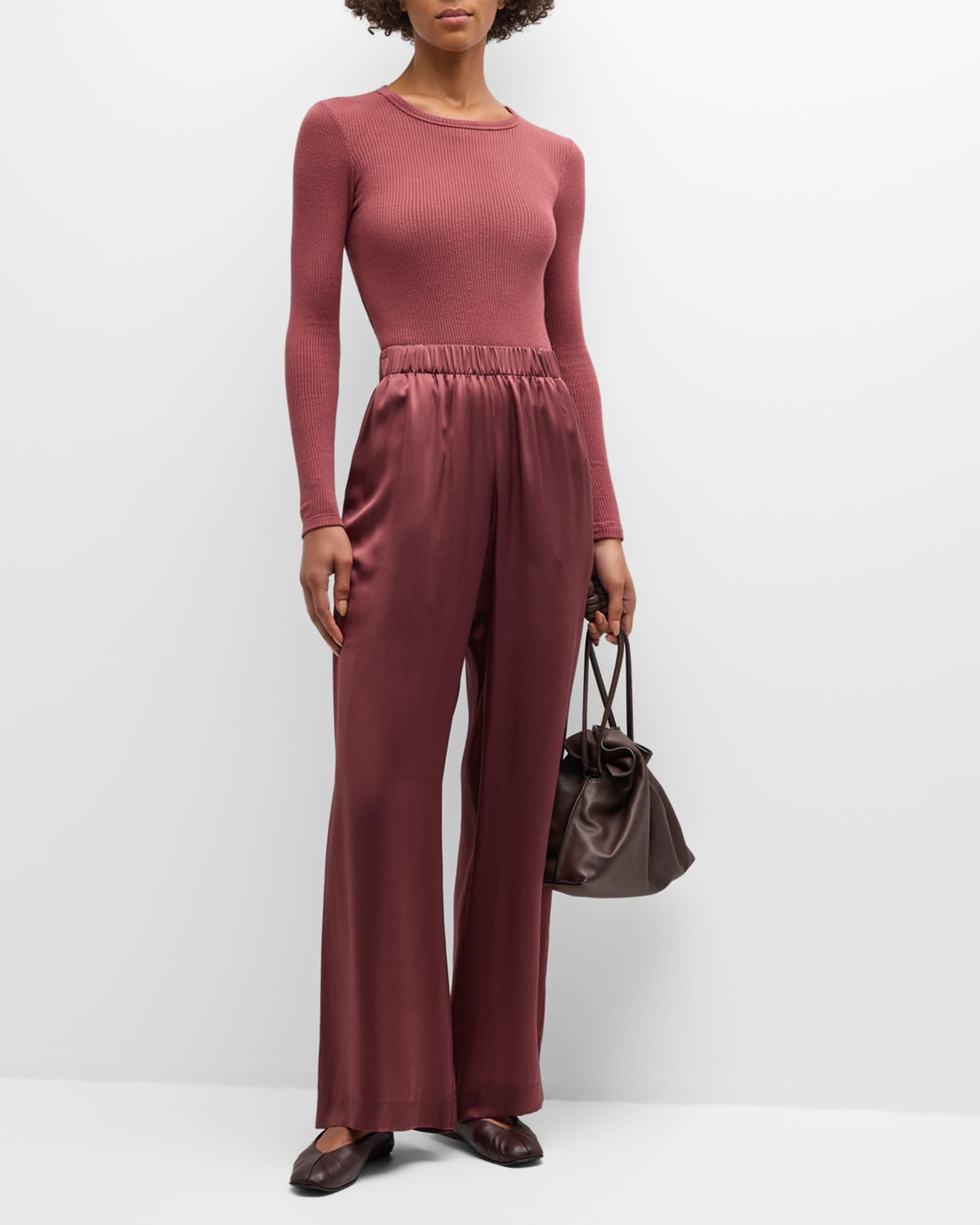 Brynn Wide-Leg Silk Pants Product Image