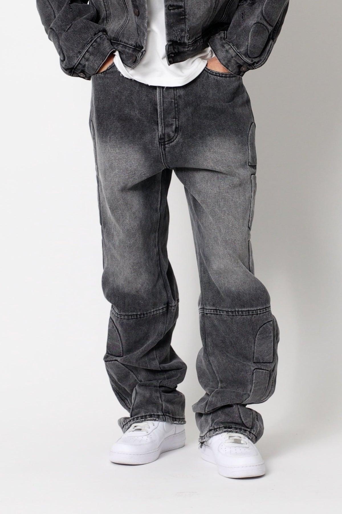 Ultra Baggy Moto Denim - Black Product Image