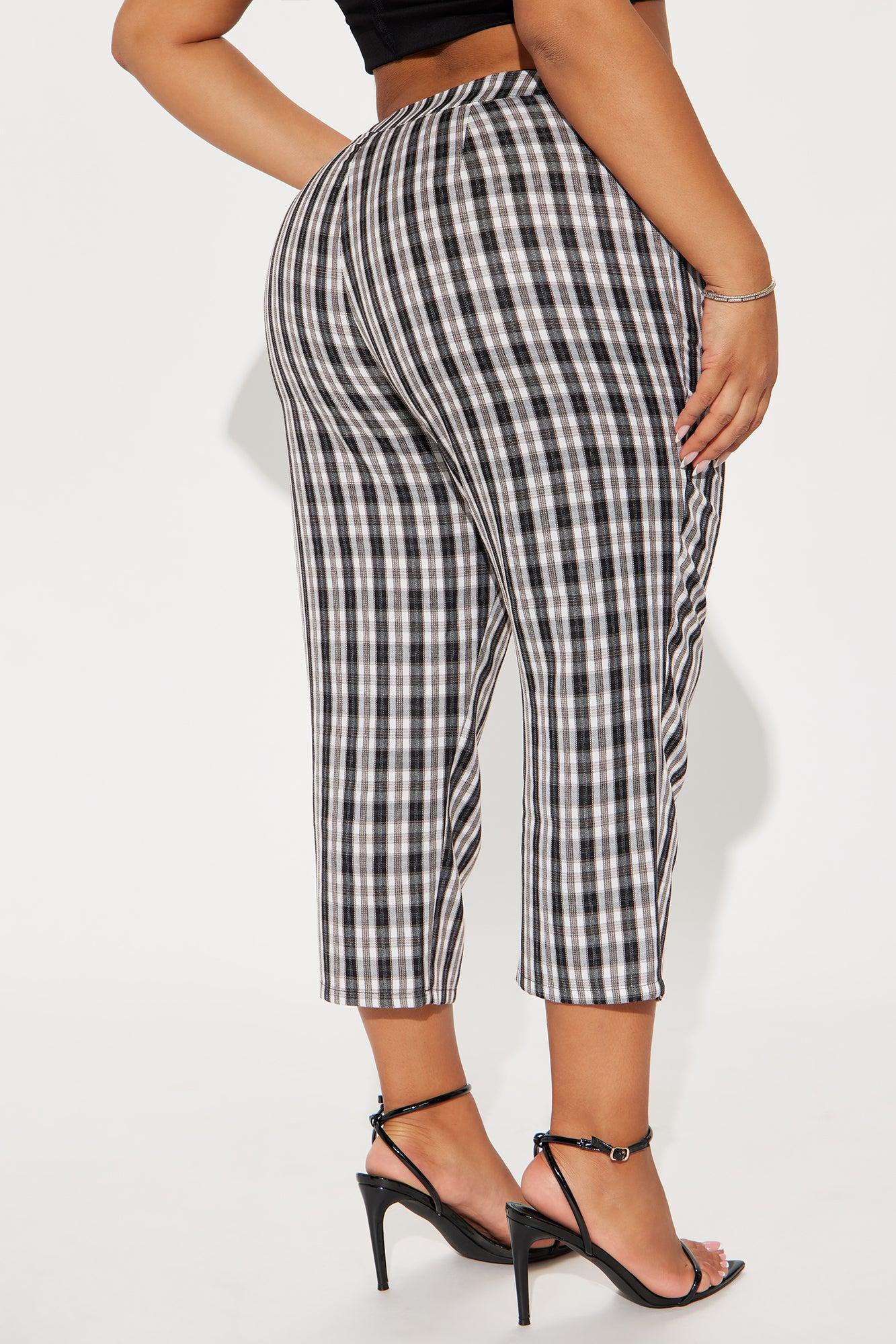 Business As Usual Plaid Capri Pant - Black Product Image