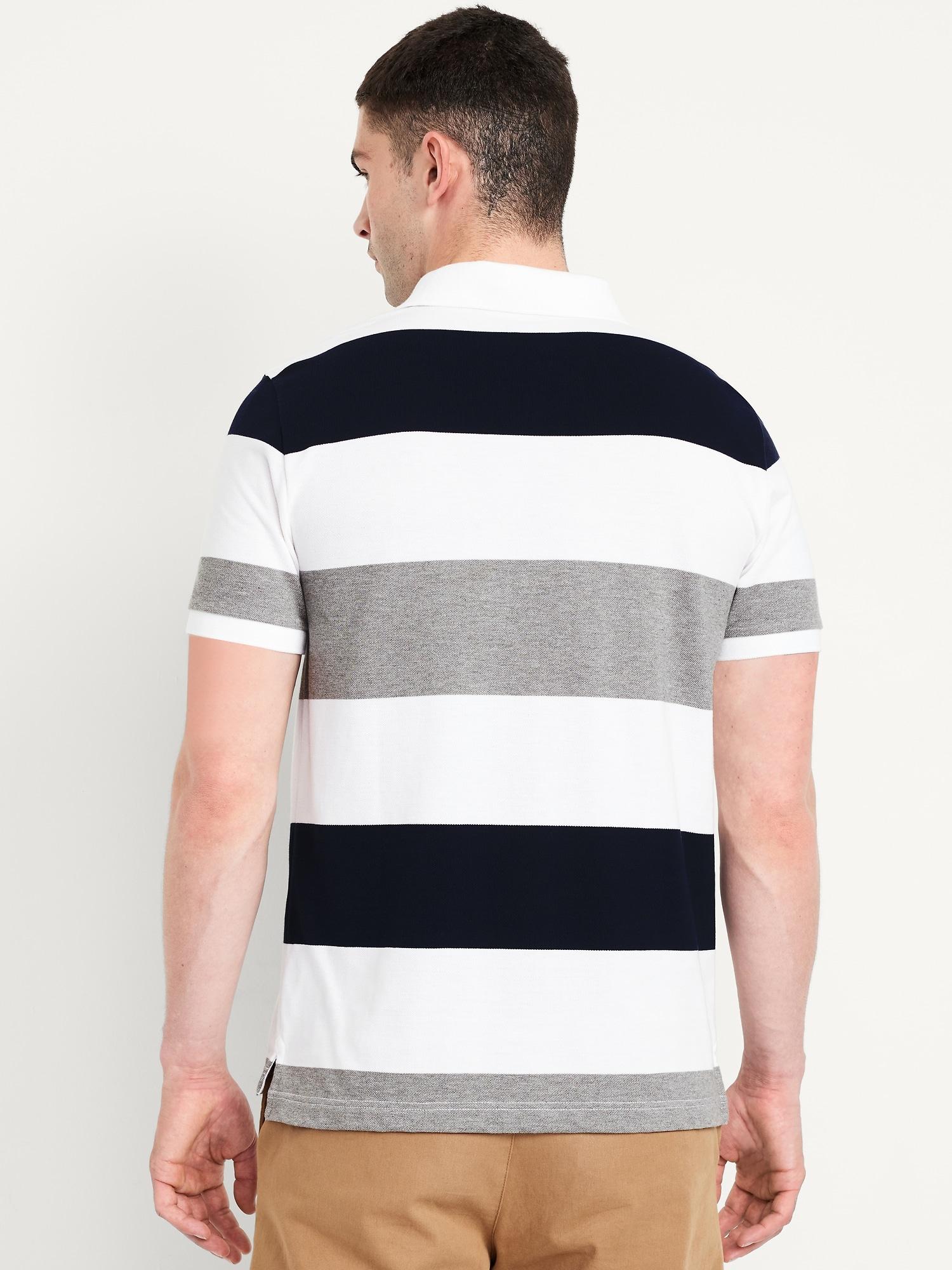Classic Fit Striped Pique Polo Product Image