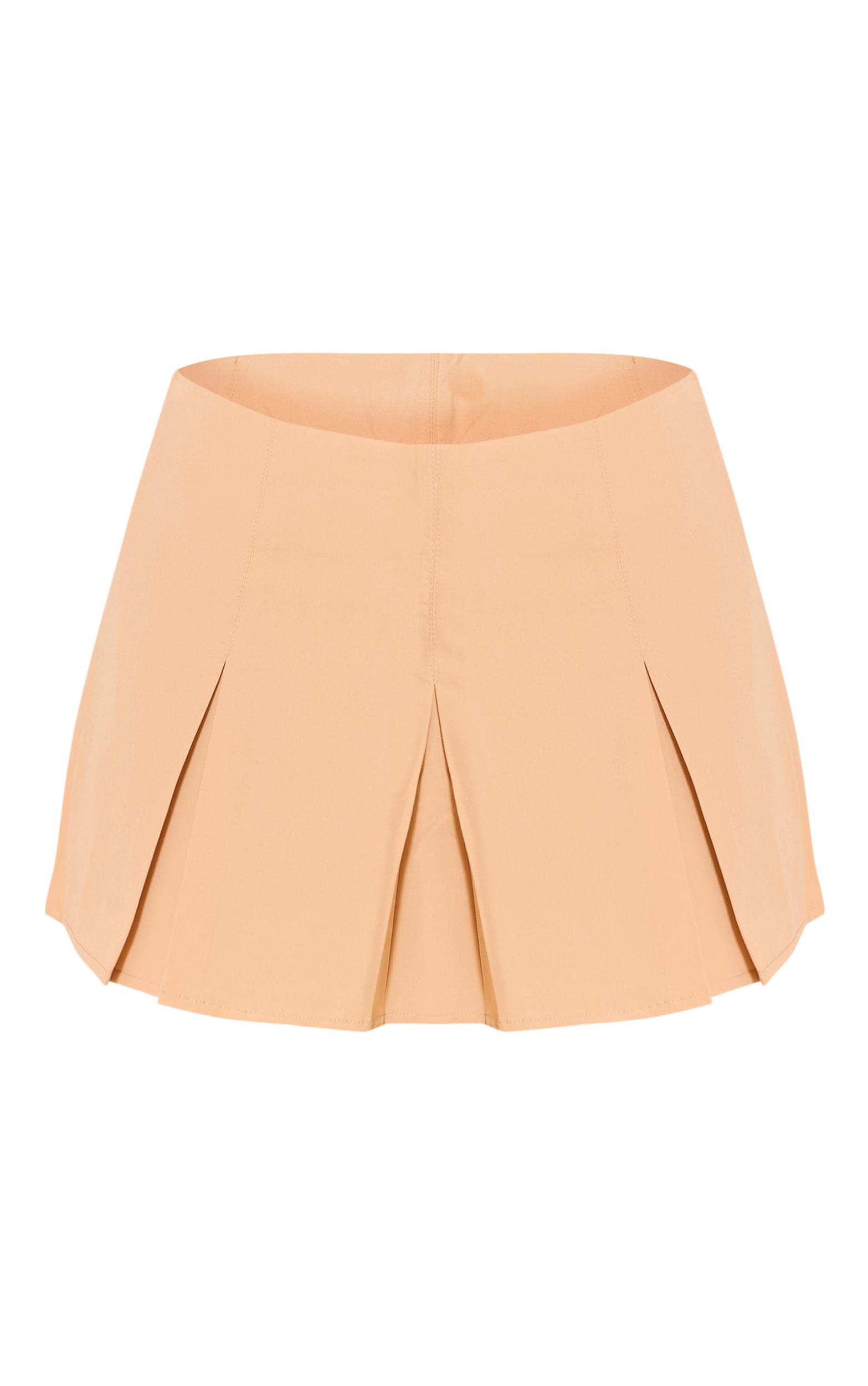 Butter Yellow Tailored Woven Box Pleat Skater Skort Product Image