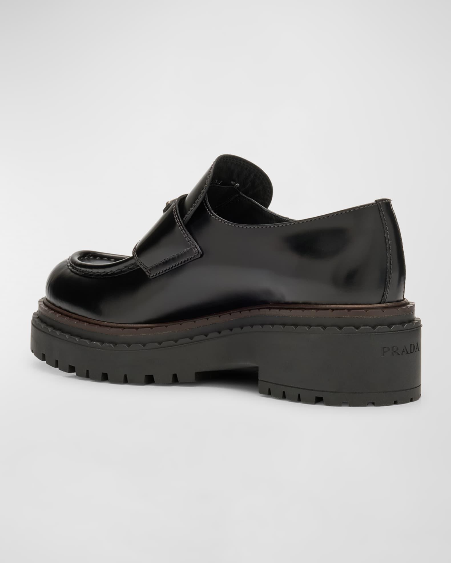 Chocolate Calfskin Platform Loafers Product Image