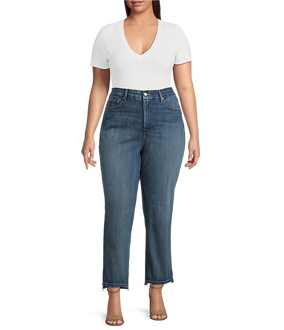 Good American Plus Soft Tech Good Legs Straight Jeans Product Image
