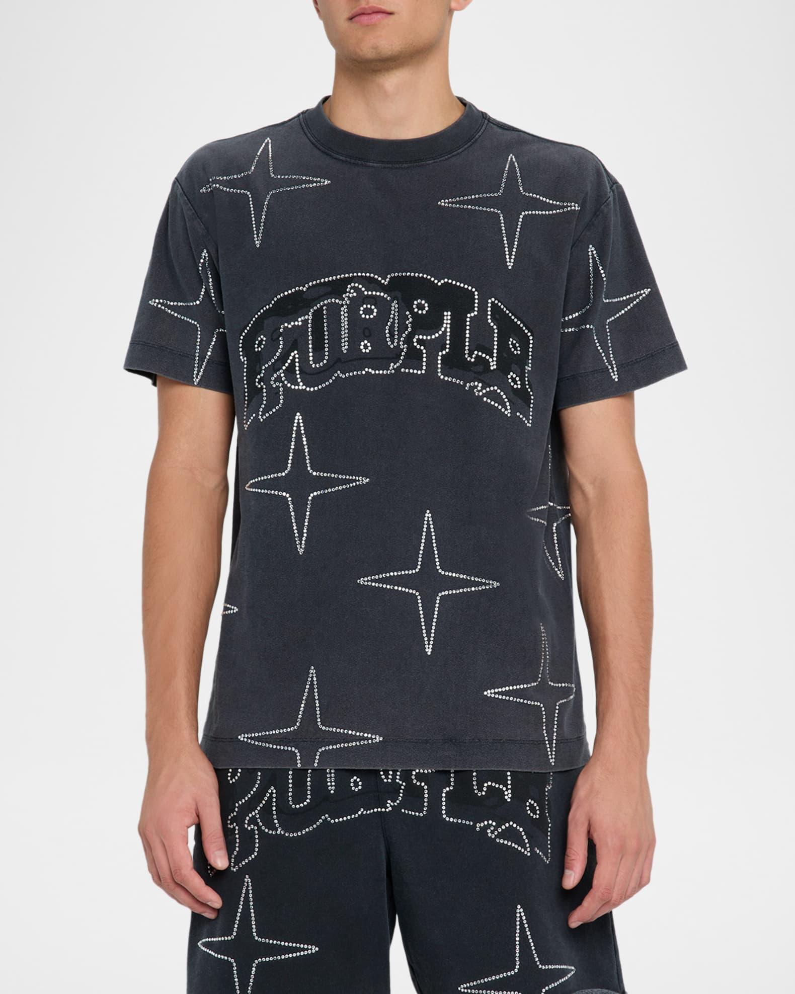 Men's Textured Jersey Crystal Logo Crewneck T-Shirt Product Image