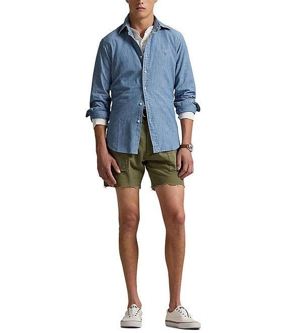 Polo Ralph Lauren Classic-Fit Button-Front Solid Chambray Shirt Product Image
