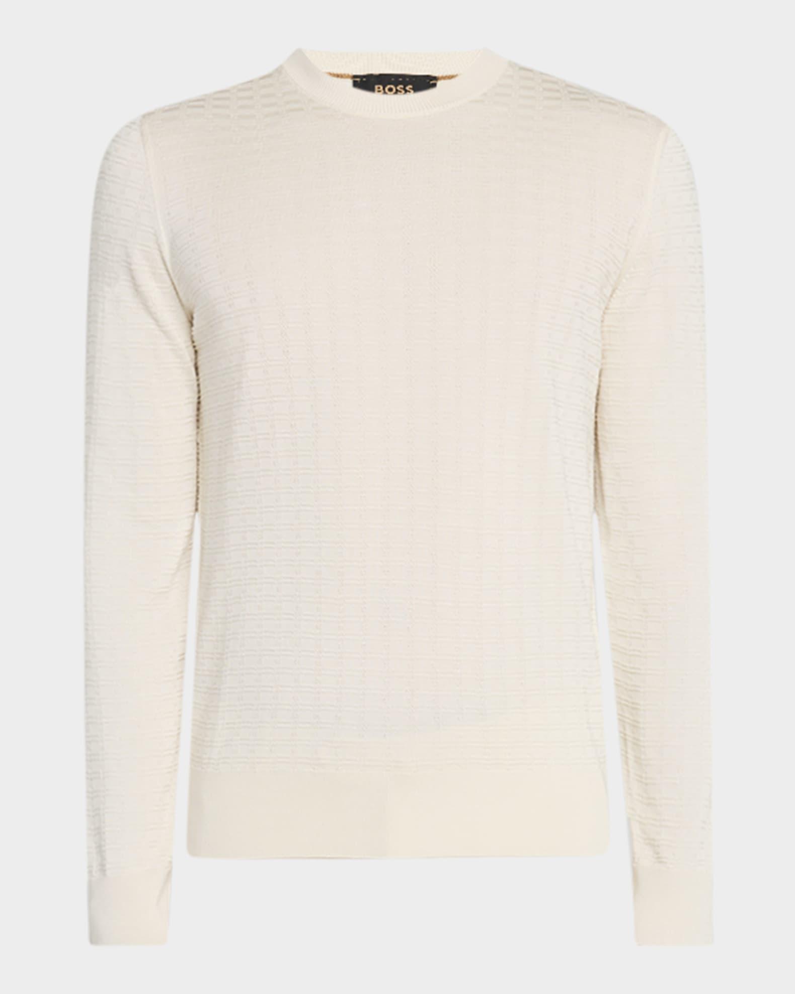 Men's Baniel Silk Textured Crewneck Sweater Product Image