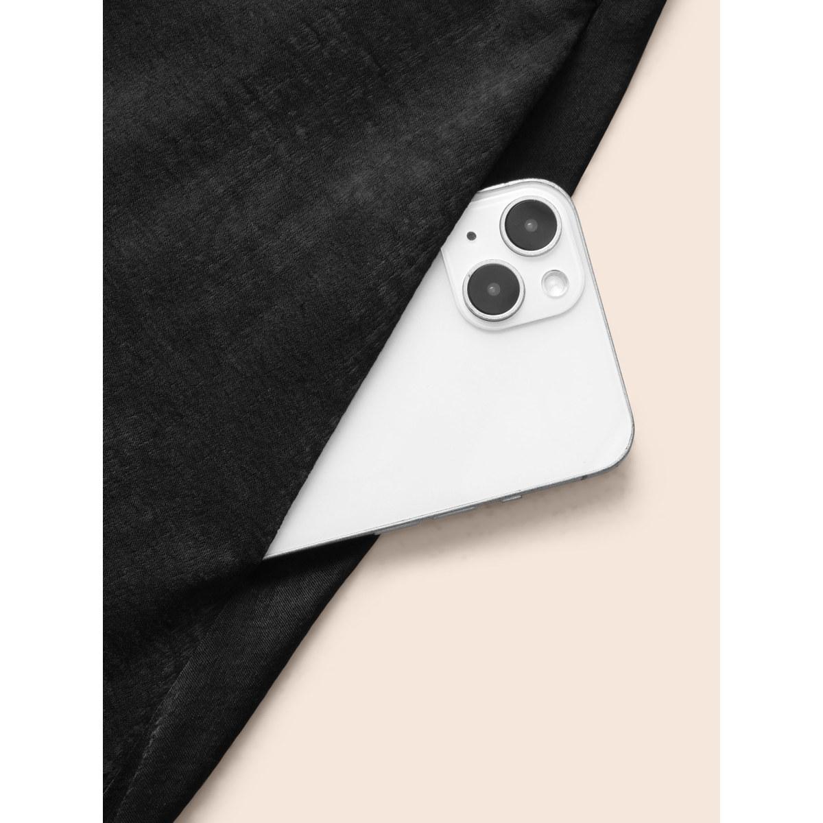 Plus Size Sequin Patchwork Split Hem Cami Dress Black Women Cocktail Texture Heart neckline Sleeveless Curvy BloomChic 14-16/1X Product Image