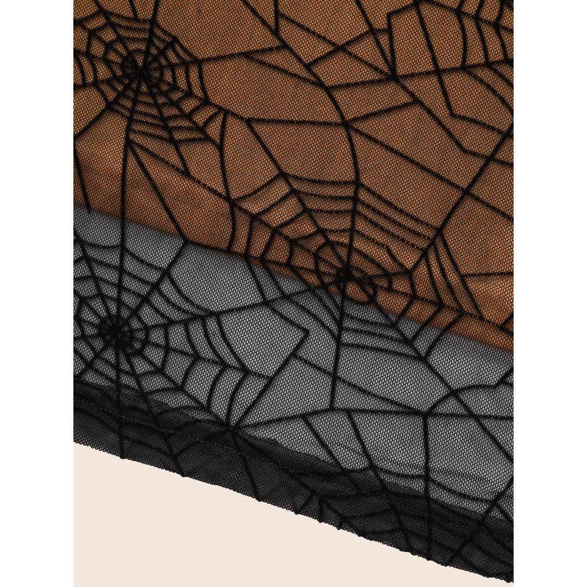 Plus Size Spider Web Pattern Stretchy Midi Dress Black Women Cocktail Wraparound straps Party Curvy Bloomchic 10/M Product Image