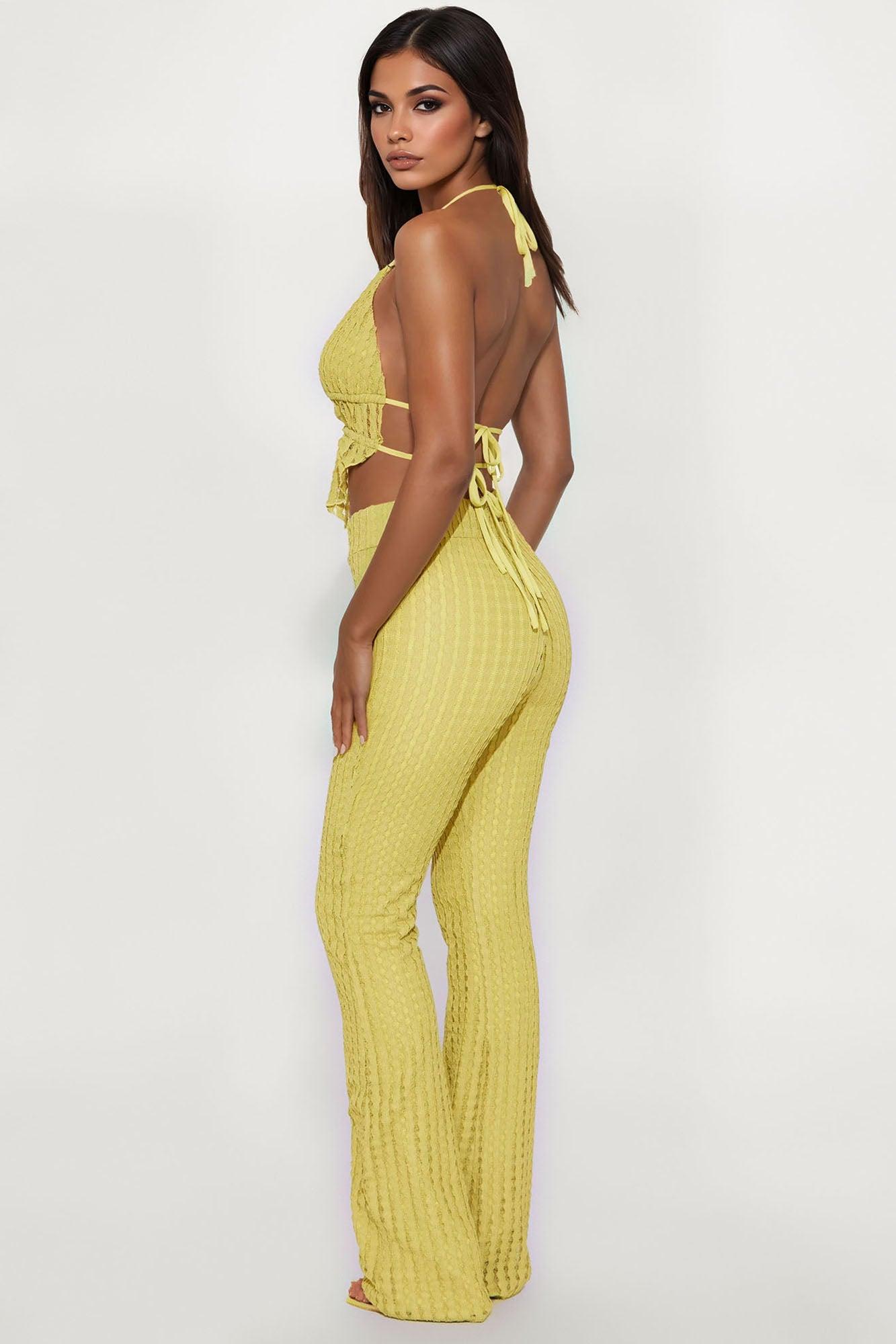 Hot Tropics Halter Pant Set - Green Female Product Image