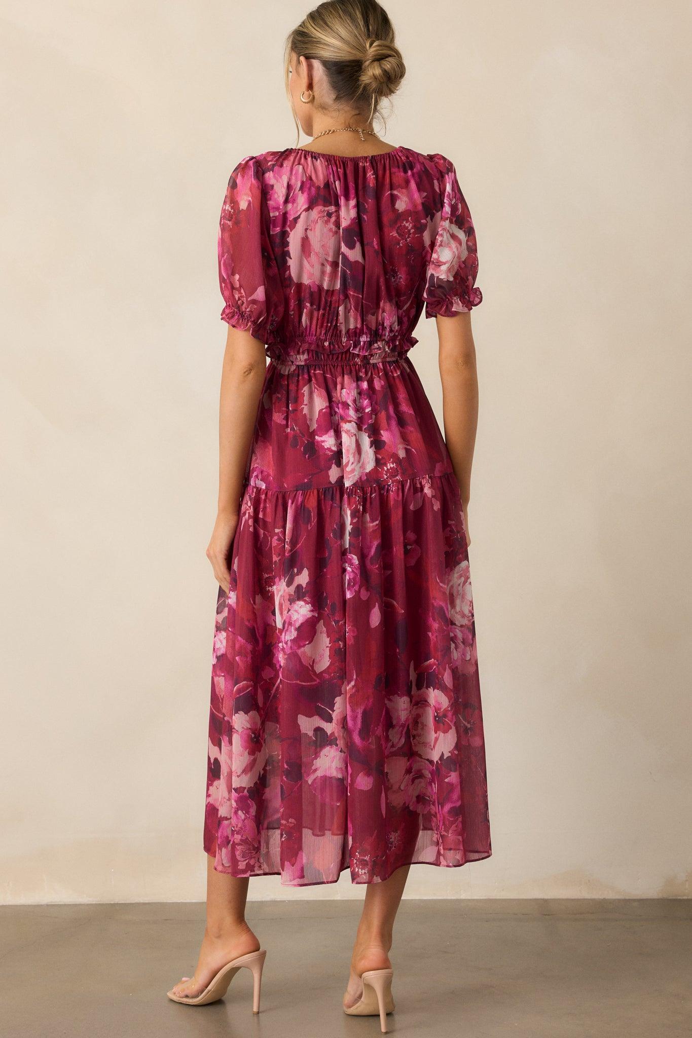 Meadows Call Berry Floral Maxi Dress Product Image