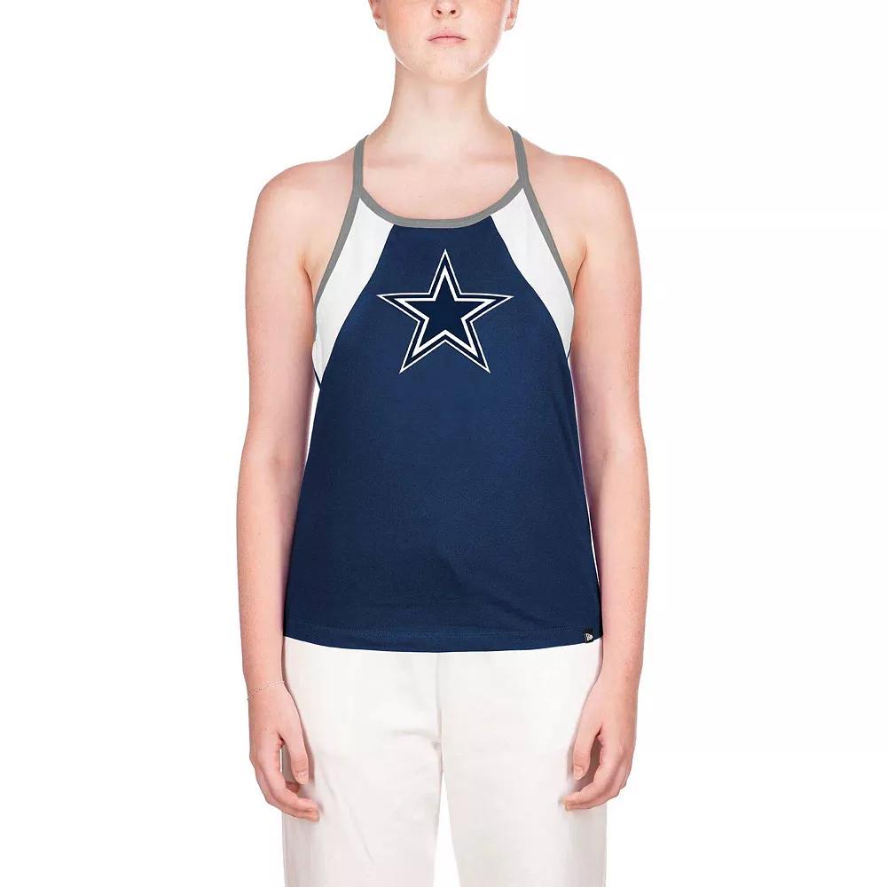 Women's New Era Navy Dallas Cowboys Ribbed Racerback Tank Top,  Product Image