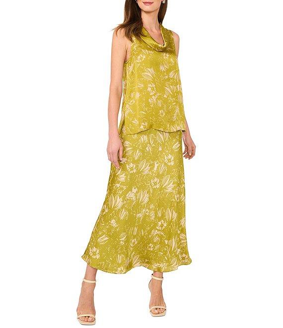 Vince Camuto Woven Printed Cowl Neck Sleeveless Blouse Product Image