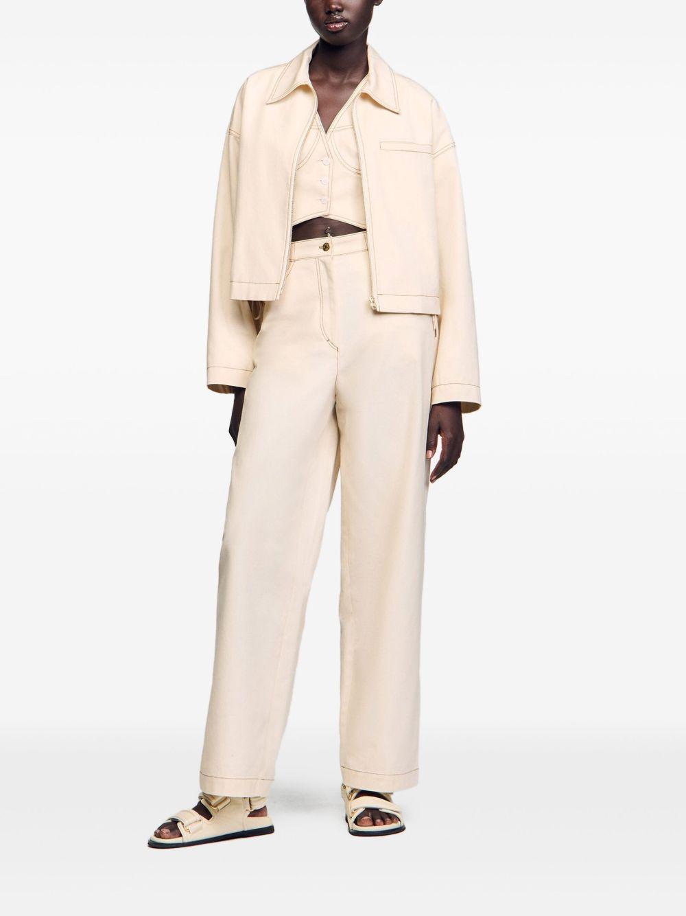 lace-up denim jacket Product Image