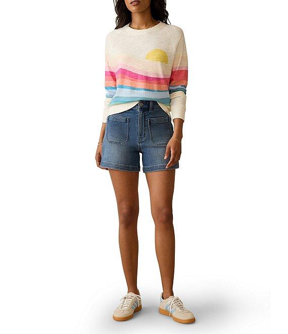 Faherty Sunwash Organic Cotton Slub Crew Neck Long Sleeve Pullover Product Image