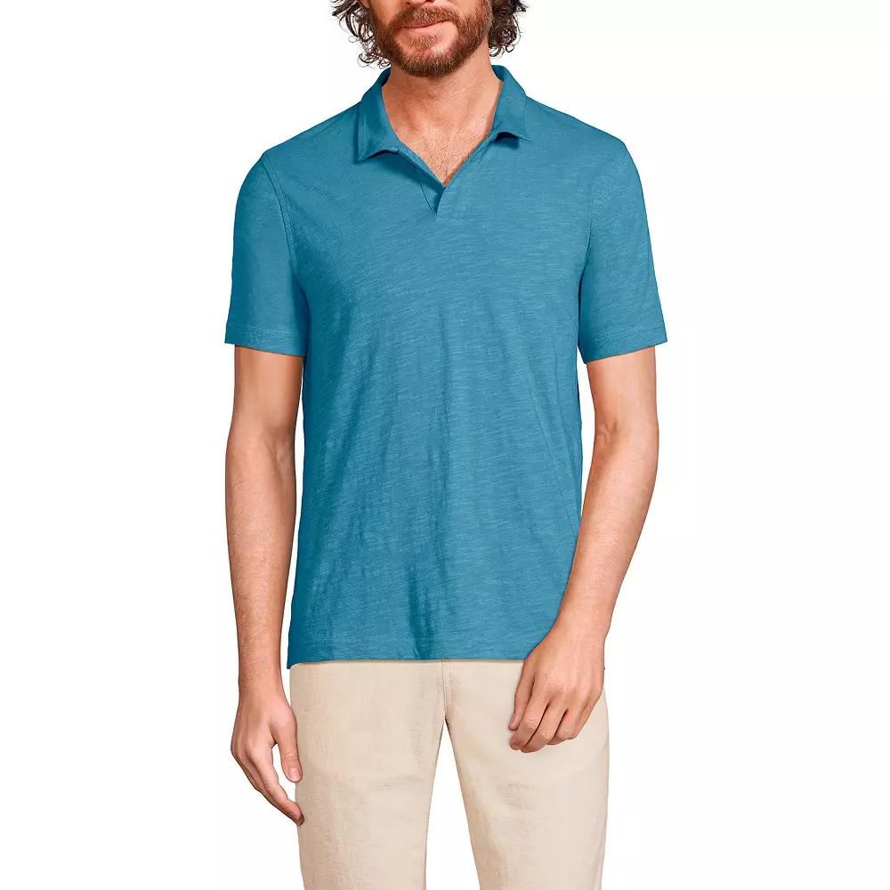 Men's Lands' End Short Sleeve Polo, Size: XL, Muted Blue Product Image