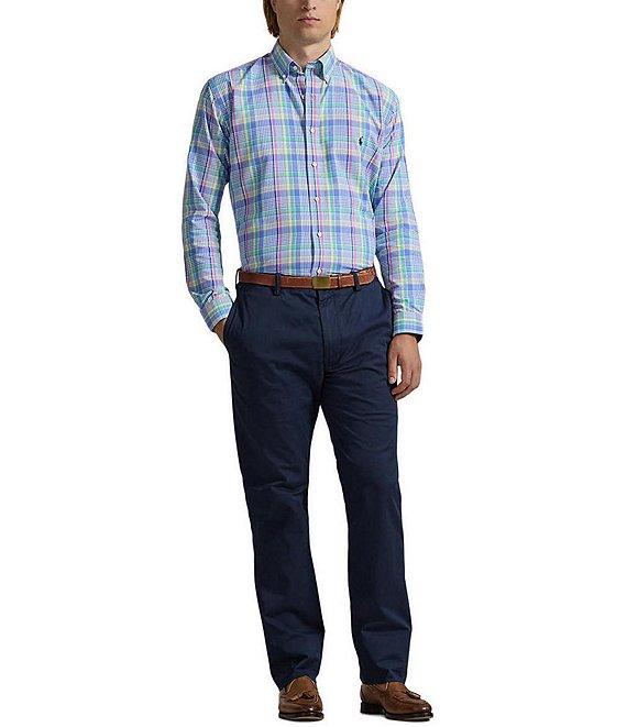 Polo Ralph Lauren Big & Tall Classic Fit Performance Stretch Oxford Medium Plaid Long Sleeve Woven Shirt Product Image