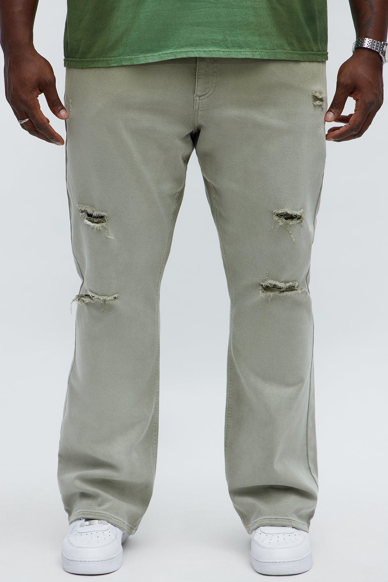 Stacked Skinny Flare Meet Me Halfway Ripped Jeans - Grey/combo Product Image