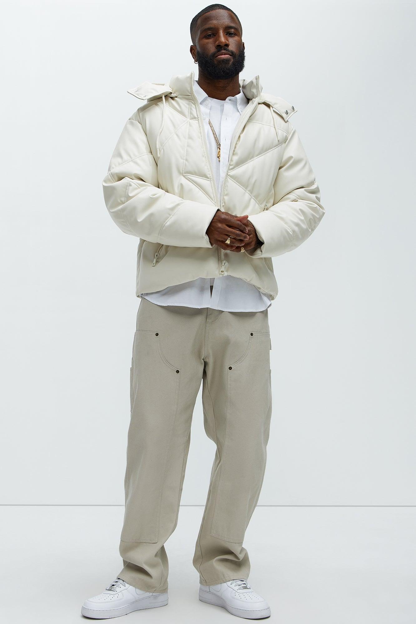 Looking For Me Padded Hood Puffer - White Male Product Image