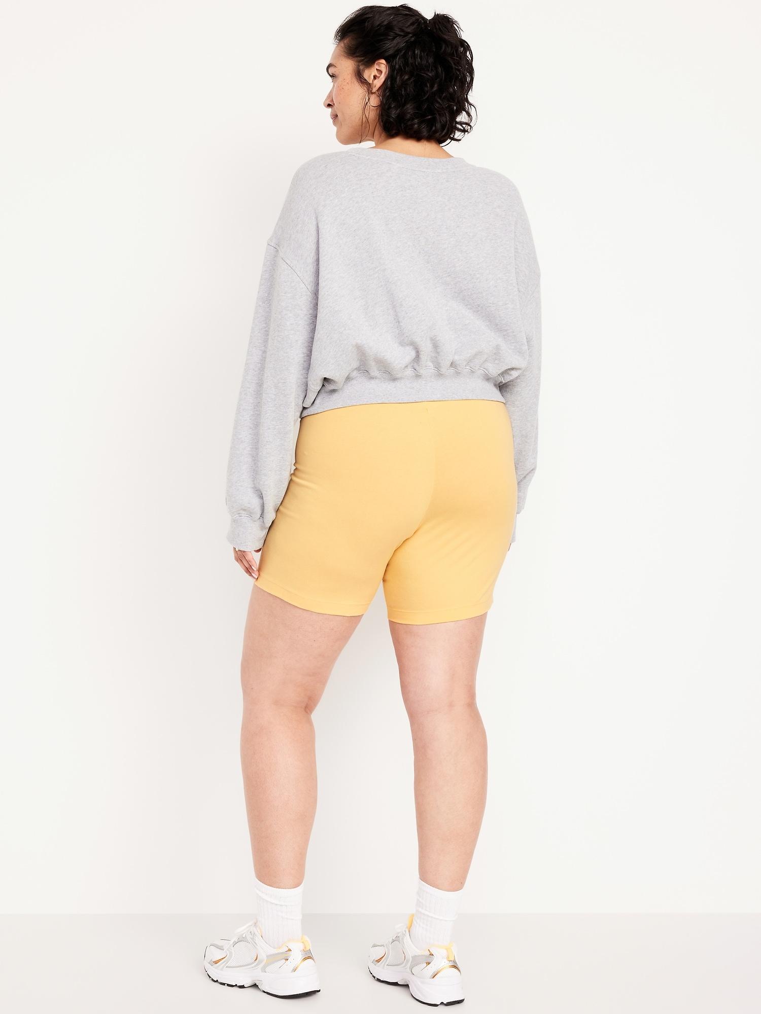 High-Waisted Jersey Biker Shorts -- 6-inch inseam Product Image