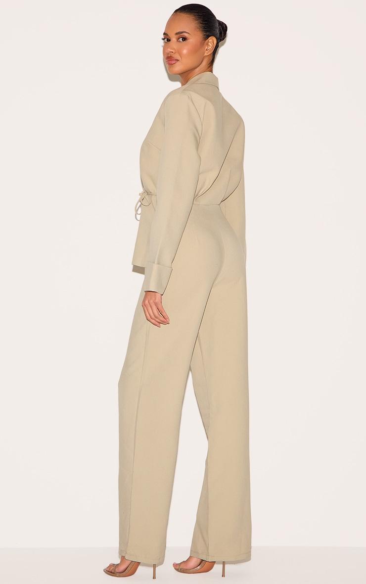  Clay Premium Woven Tie Side Blazer Jumpsuit Product Image