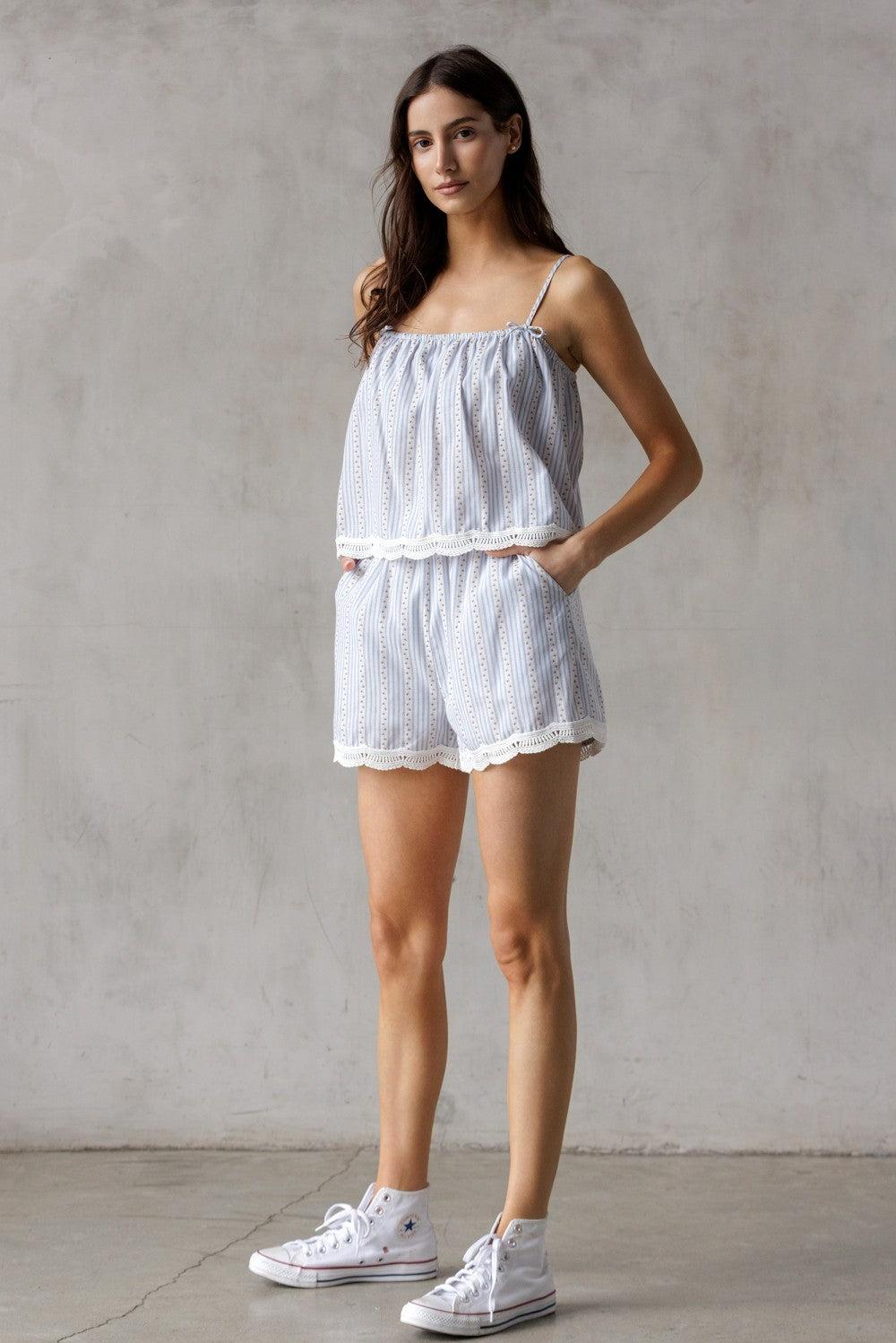 Elani Floral Shorts Blue Product Image