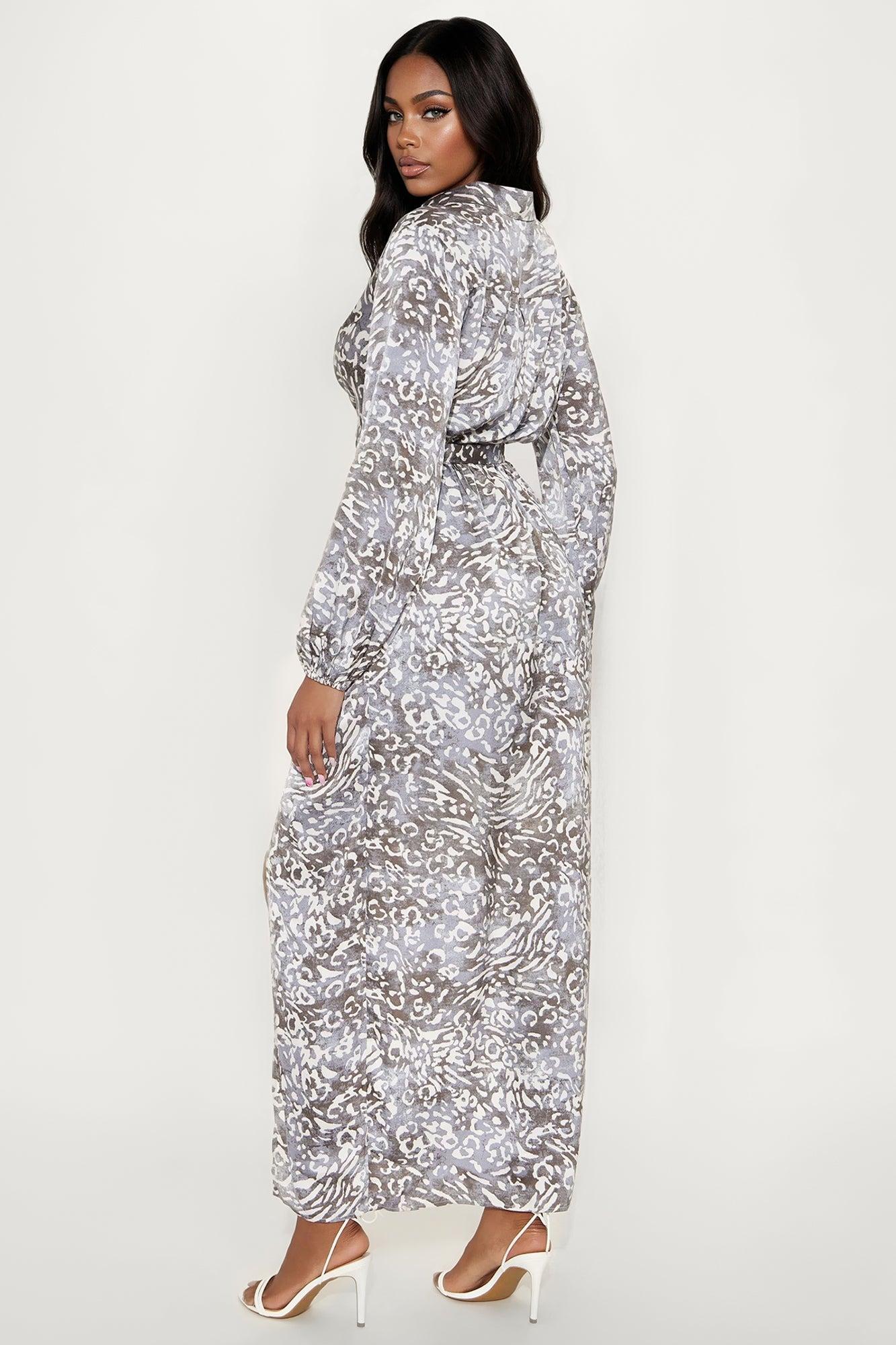 Going Places Satin Romper - Charcoal/combo Female Product Image