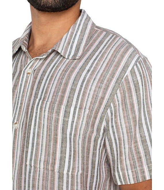 Liverpool Los Angeles Vintage Inspired Striped Short Sleeve Woven Shirt Product Image