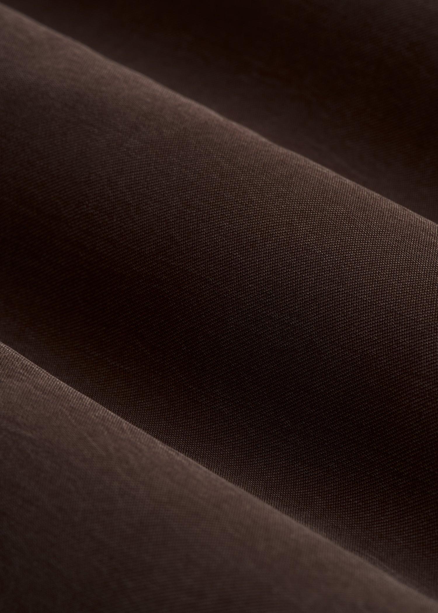 Relaxed Button-Up Single-Pocket Blouse for Tall Women in Espresso Female Product Image